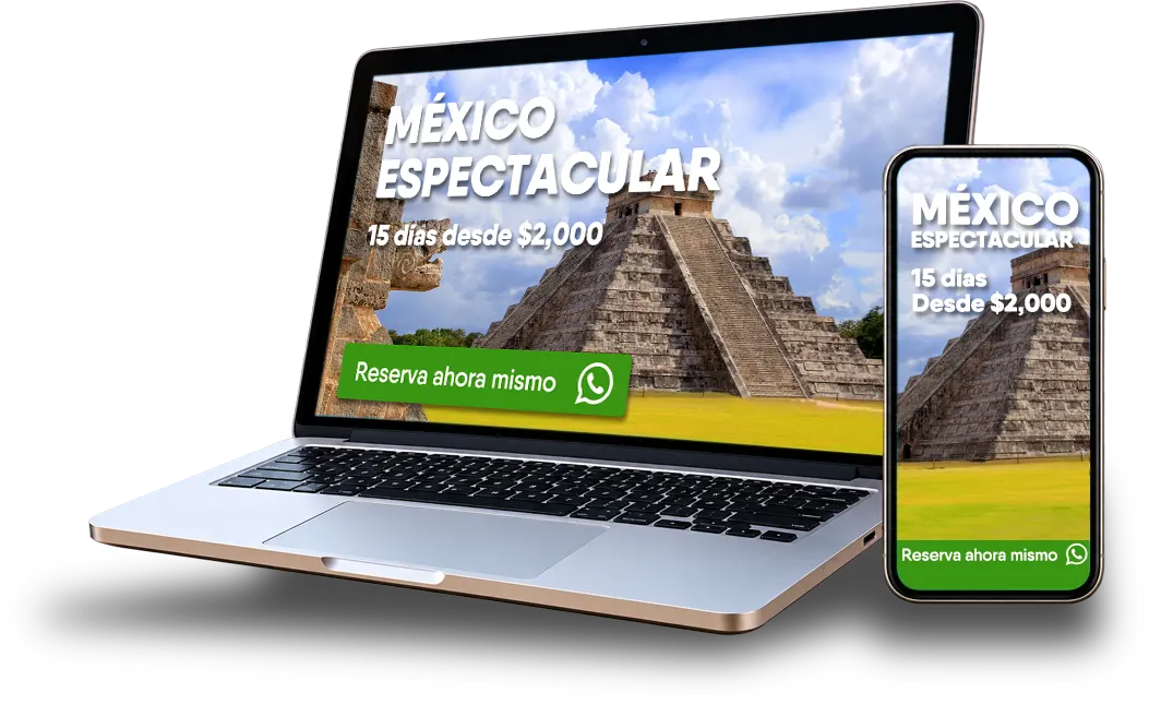 Visualización de la página promocional en dispositivos móviles y de escritorio